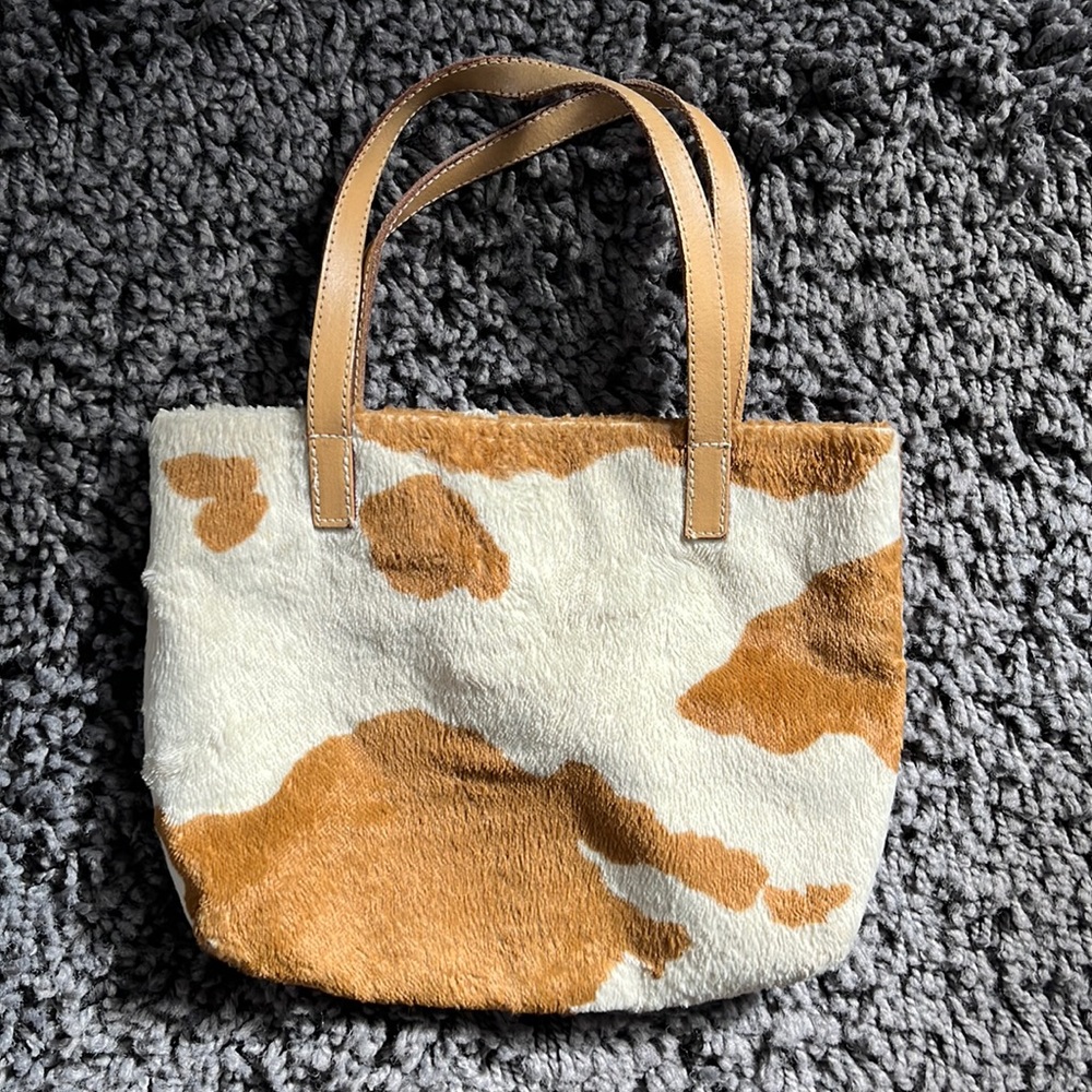 Faux Fur Cowhide Purse